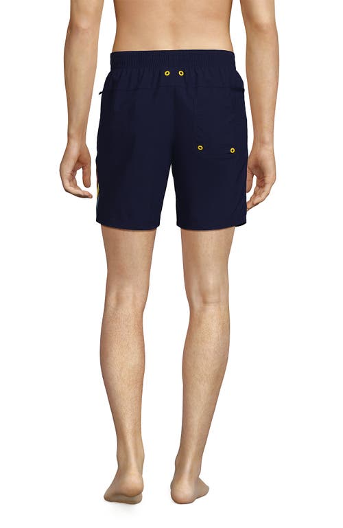 Shop Lands' End 7" Volley Swim Trunks In Deep Sea Navy Colorblock