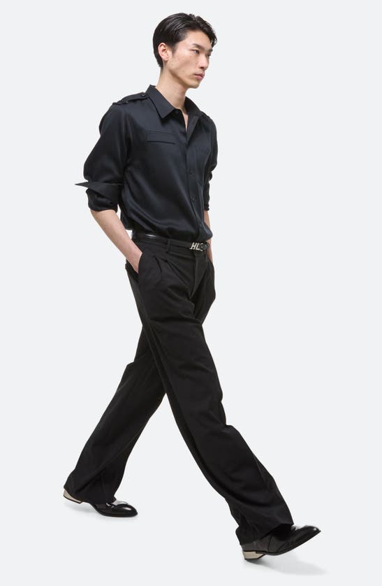Shop Helmut Lang Epaulet Button-up Shirt In Black - 001