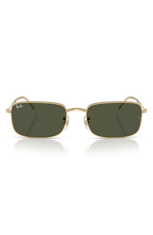 Shop Ray Ban Ray-ban 59mm Rectangle Sunglasses In Gold Flash