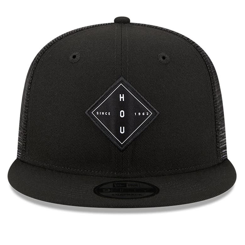 NEW ERA NEW ERA BLACK HOUSTON ASTROS DIAMOND VERT TRUCKER 9FIFTY SNAPBACK HAT