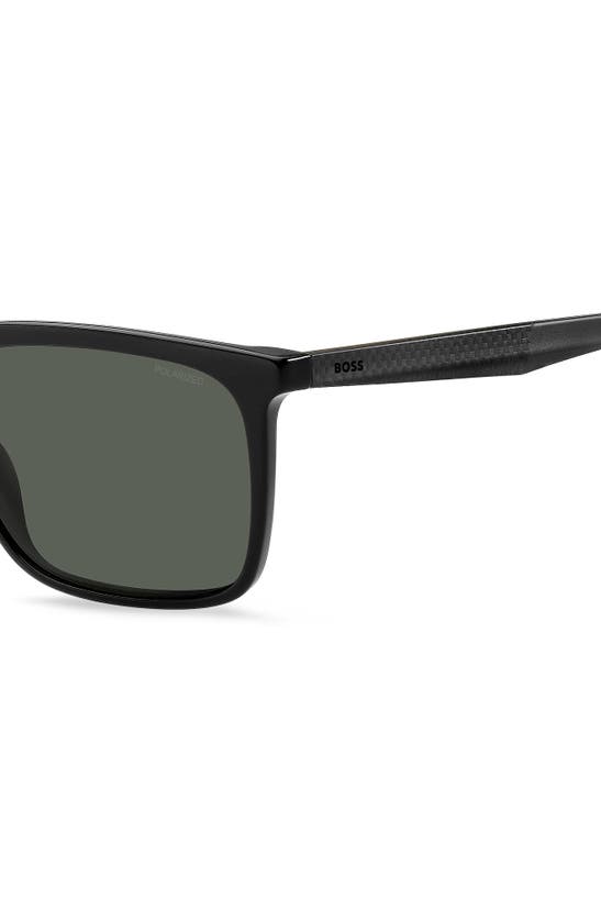 Shop Hugo Boss 57mm Rectangular Sunglasses In Black