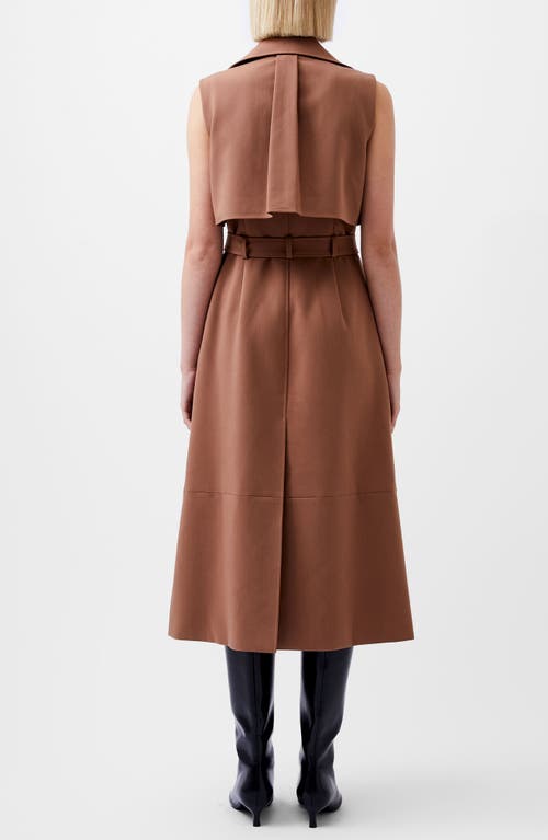 Shop French Connection Azra Sleeveless Trench Coat Dress In Camel