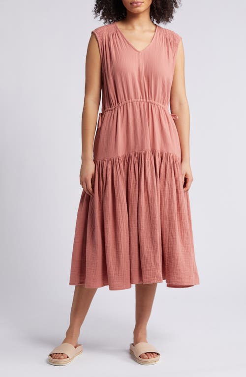 caslon(r) Tiered Cotton Gauze Midi Dress at Nordstrom,