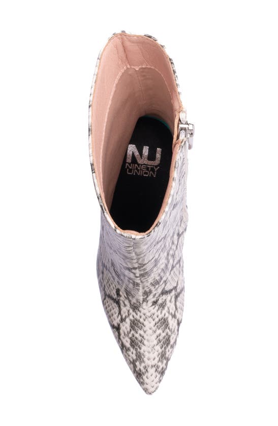 Lady Couture Princess Inverted Heel Bootie In Natural Snake