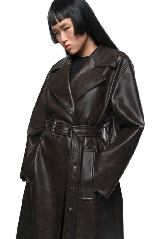 Shop Apparis Tate Faux Leather Trench Coat In Java