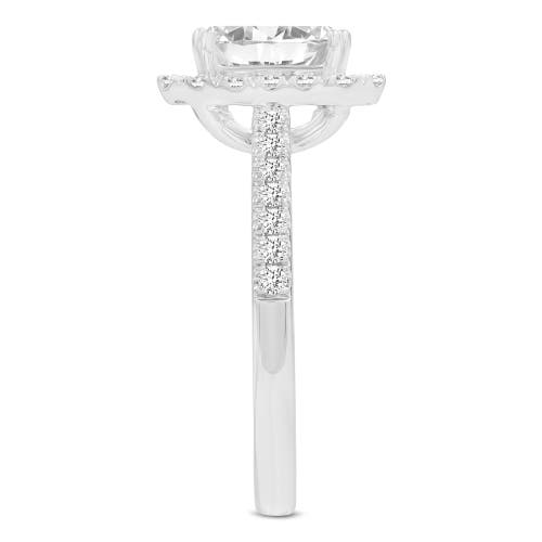 Luvmyjewelry Valora 14k White Gold Emerald Cut Lab Grown Diamond Halo Engagement Ring In 14k White Gold