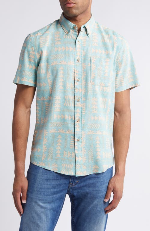 Faherty Breeze Short Sleeve Button-down Shirt In Blue