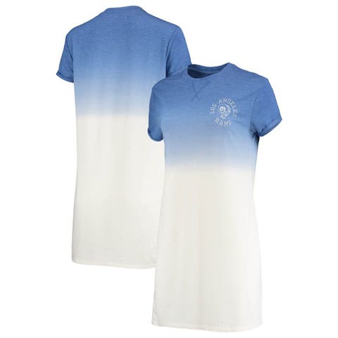 Los Angeles Dodgers Lusso Women's Nettie Raglan Half-Sleeve Tri-Blend T- Shirt Dress - White
