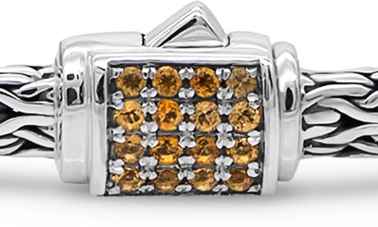 Devata Sterling Silver Semiprecious Stone Chain Bracelet In Silver Yellow