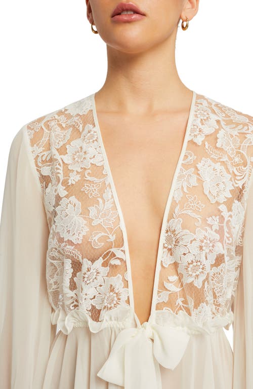 Shop Rya Collection Amalfi Embroidered Robe In Ivory