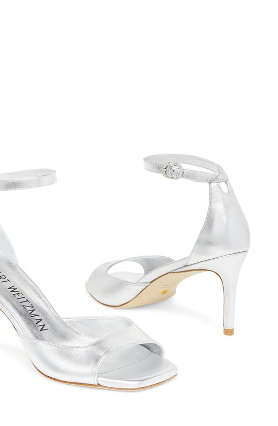 Shop Stuart Weitzman Nudista Ankle Strap Sandal In Silver