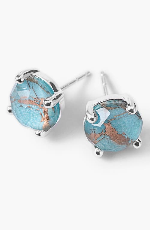 Ippolita Sterling Silver Rock Candy Bronze Turquoise Composite & Rock Crystal Doublet Stud Earrings In Silver/bronze Turquoise