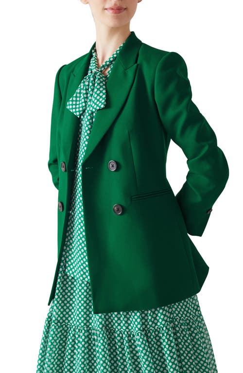 Shop Lk Bennett Double Breasted Blazer In Green