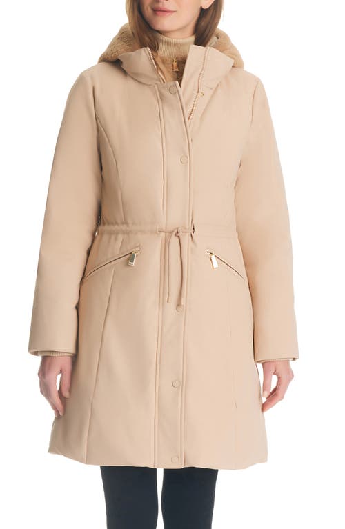 Kate Spade New York down parka with faux fur hood in Toasted Peanut at Nordstrom, Size Medium