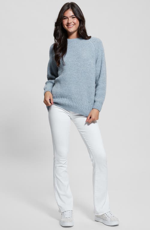 Shop Guess Margo Mixed Stitch Sweater In Blue Ribbon