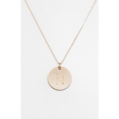 Nashelle 14K-Gold Fill Initial Disc Necklace