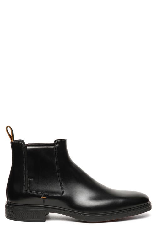 Santoni Elastic-panel Leather Boots In Black