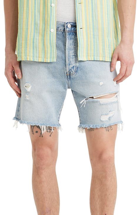 501® '93 Ripped Denim Shorts (Light Indigo Destructed)