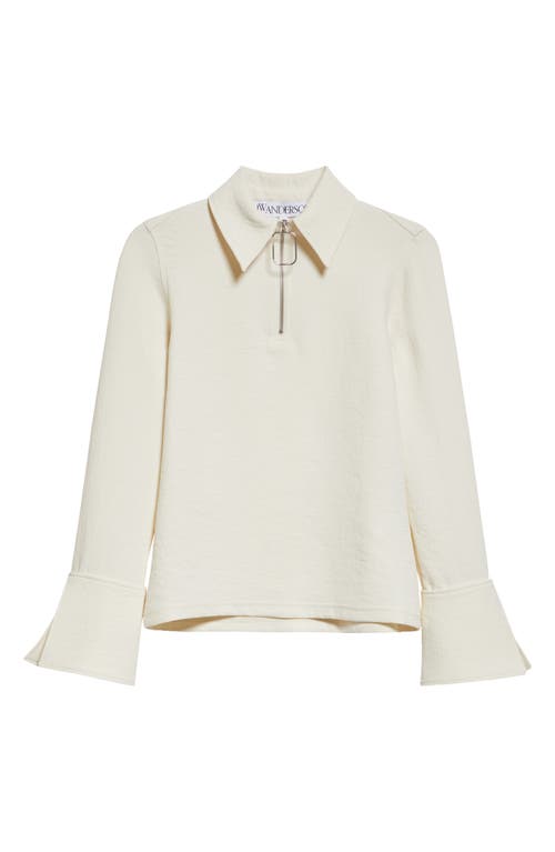 Shop Jw Anderson Wire Puller Quarter Zip Top In Off White