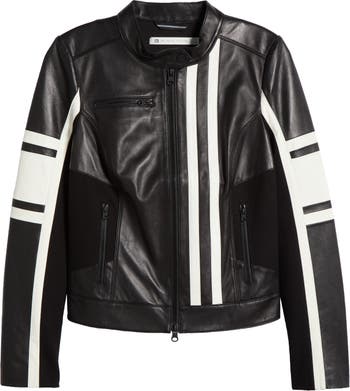 Claudine Leather Racer Jacket