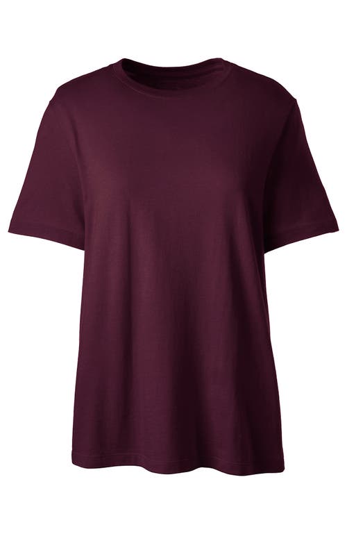 Shop Lands' End School Uniform  Short Sleeve Feminine Fit Essential T-shirt In Burgundy