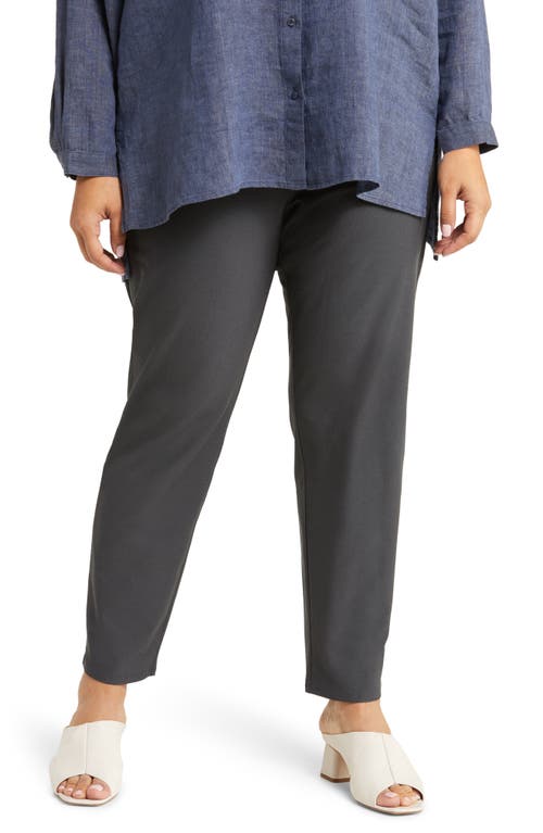 Eileen Fisher High Waist Ankle Slim Pants in Graphite 