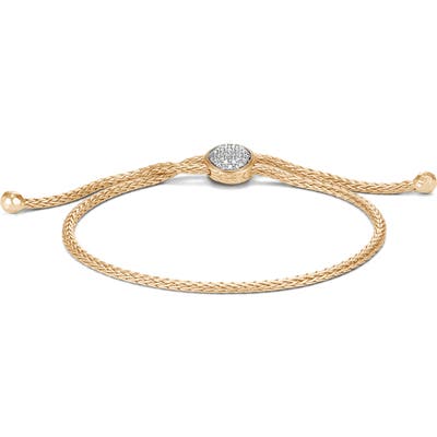 John Hardy Classic Chain 18K Gold & Diamond Pave Pull Through Bracelet