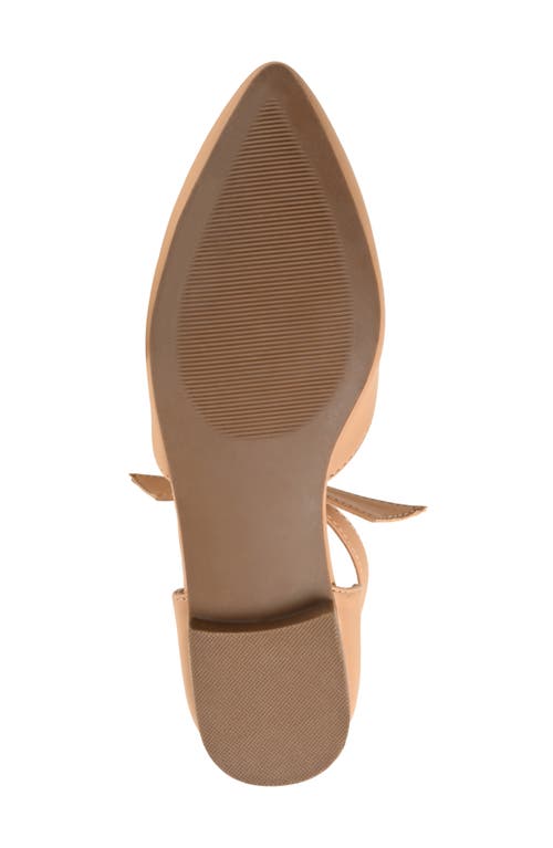 Shop Journee Collection Vielo Ankle Strap Flat In Tan
