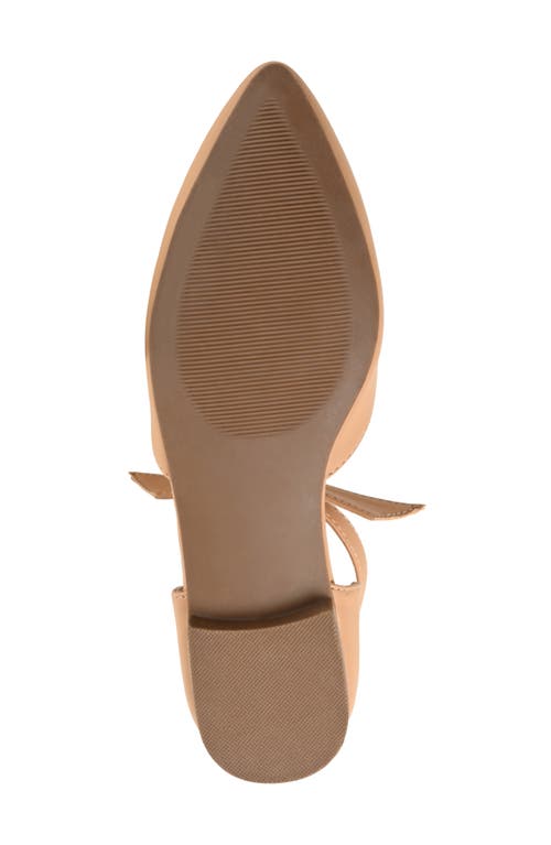 Journee Collection Womens Vielo Ballet Almond Toe Buckle Flats In Tan