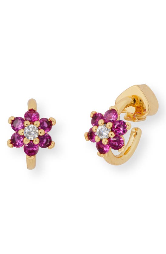 Kate Spade Myosotis Flower Huggie Earrings In Pink | ModeSens