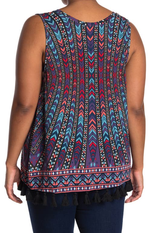 Tart Emory Tassel Fringe Tank In Peacock Stripe