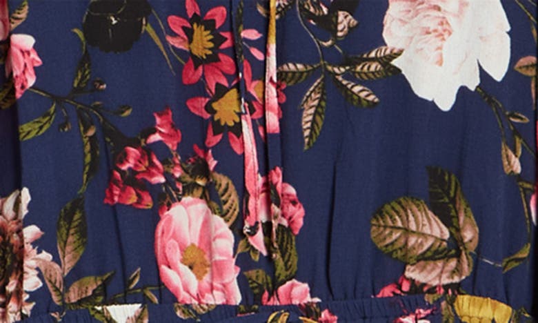 Shop Eliza J Floral Print Long Sleeve Ruffle Dress In Nmu