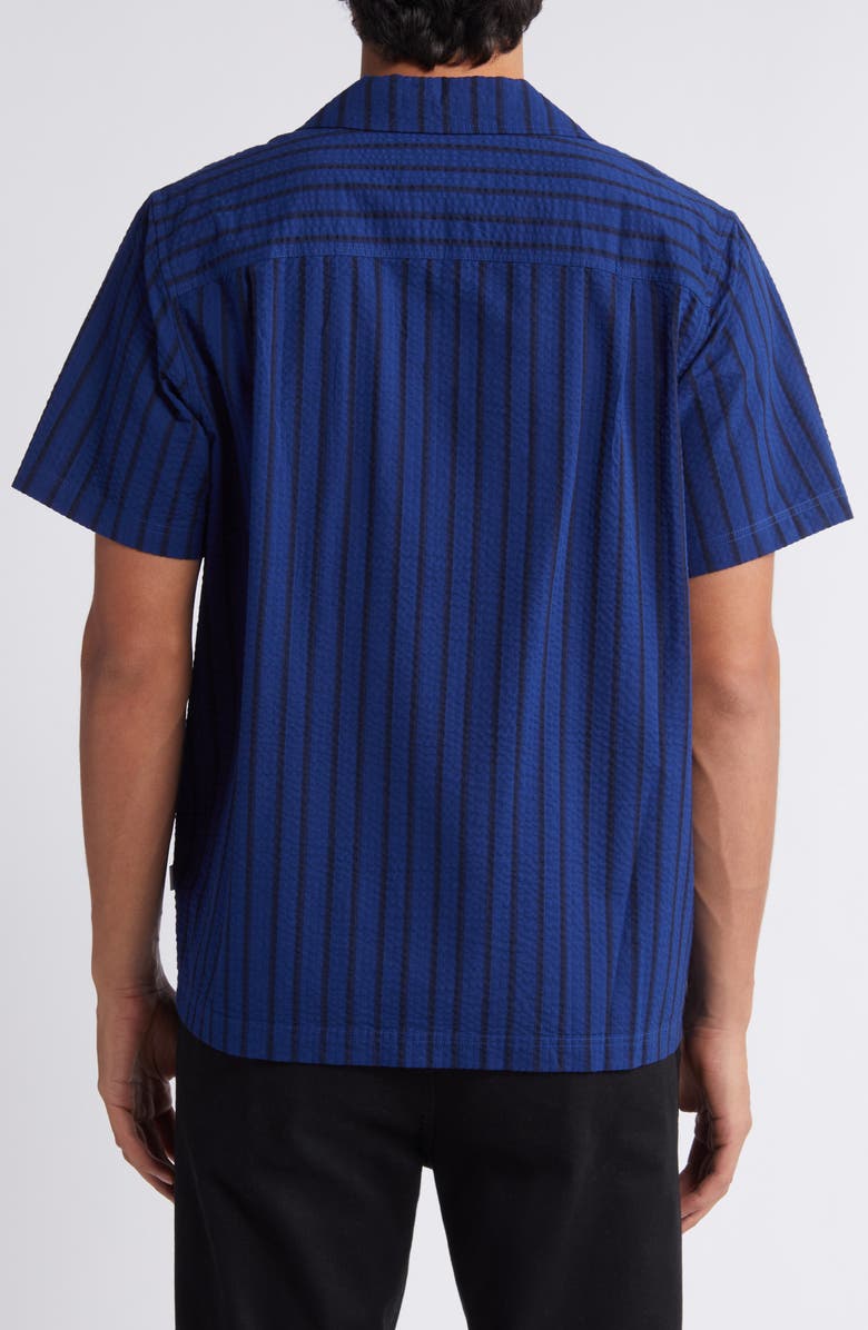 Les Deux Osmund Stripe Cotton Seersucker Camp Shirt, Alternate, color,