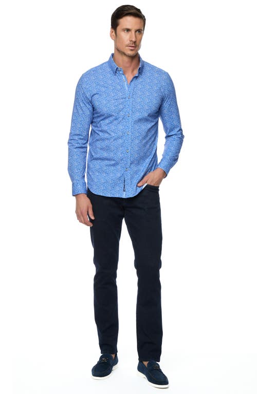 Shop Robert Graham Boden Tailored Fit Check Cotton Knit Button-up Shirt In Blue