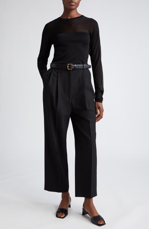TOTEME Double Pleat Crop Trousers Black at Nordstrom, Us