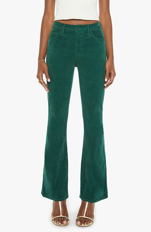 Shop Mother The Weekend Flare Corduroy Pants In Dark Green