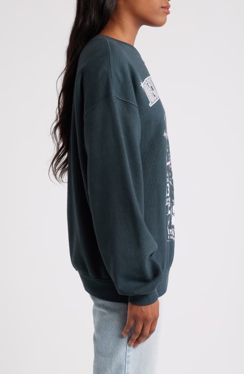 Daydreamer Elton John Olympia Cotton Graphic Sweatshirt In Vintage Black