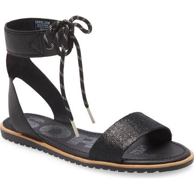 Sorel Ella Ankle Cuff Sandal, Black