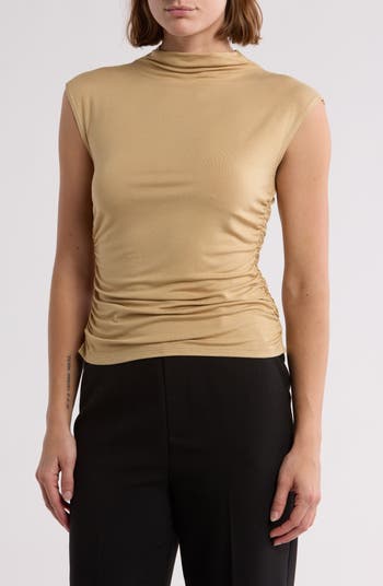 Mock Neck Sleeveless Top