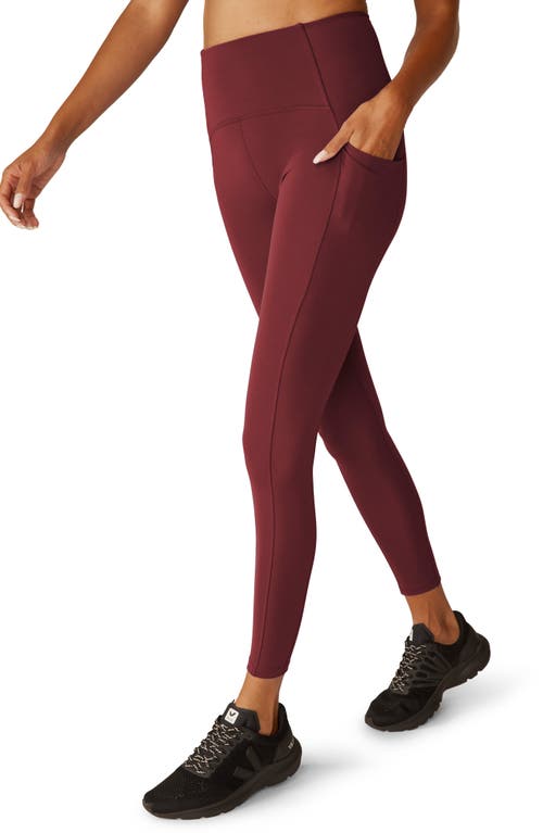 Shop Beyond Yoga Powerbeyond Strive High Waist Pocket Leggings In California Merlot