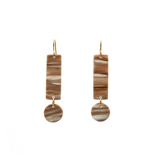 Shop Maadili Collective Exclamation Point Earrings In Brown