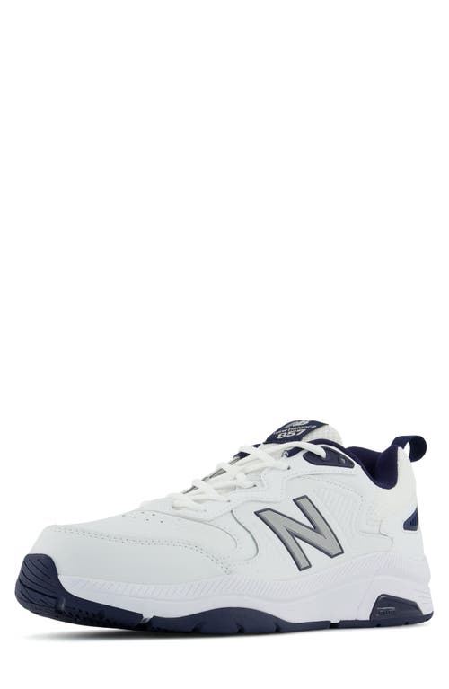 Shop New Balance Mx 857 V3 Training Shoe In White/navy