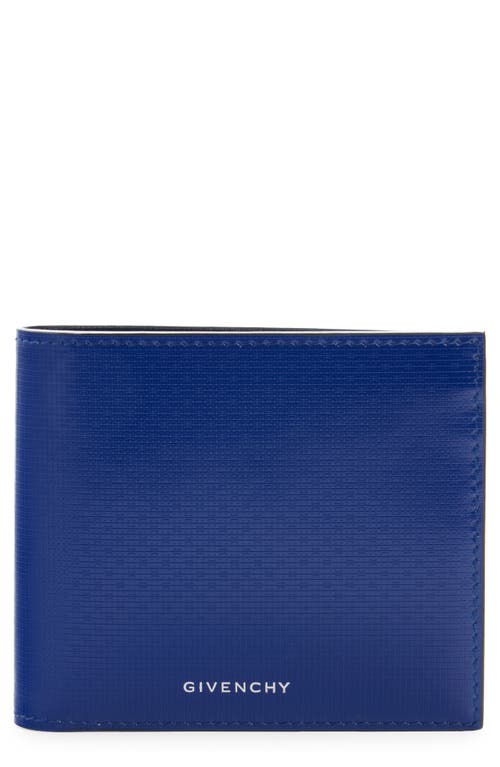 Shop Givenchy 4g Logo Embossed Leather Bifold Wallet In Sapphire Blue