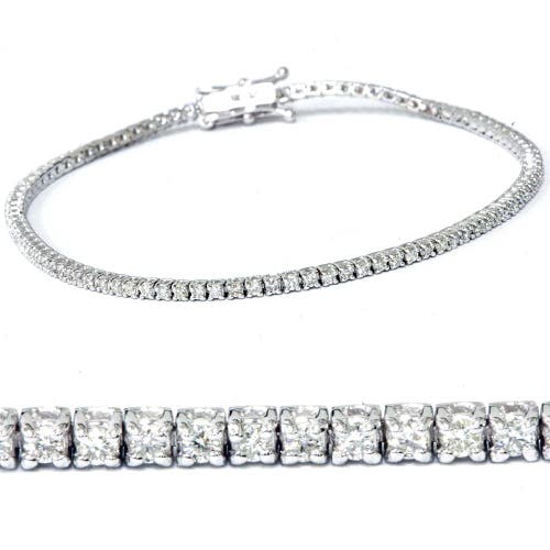 Shop Bliss Diamond 1ct Lab Grown Diamond Tennis Bracelet 18k White Gold 7" Double Lock Clasp