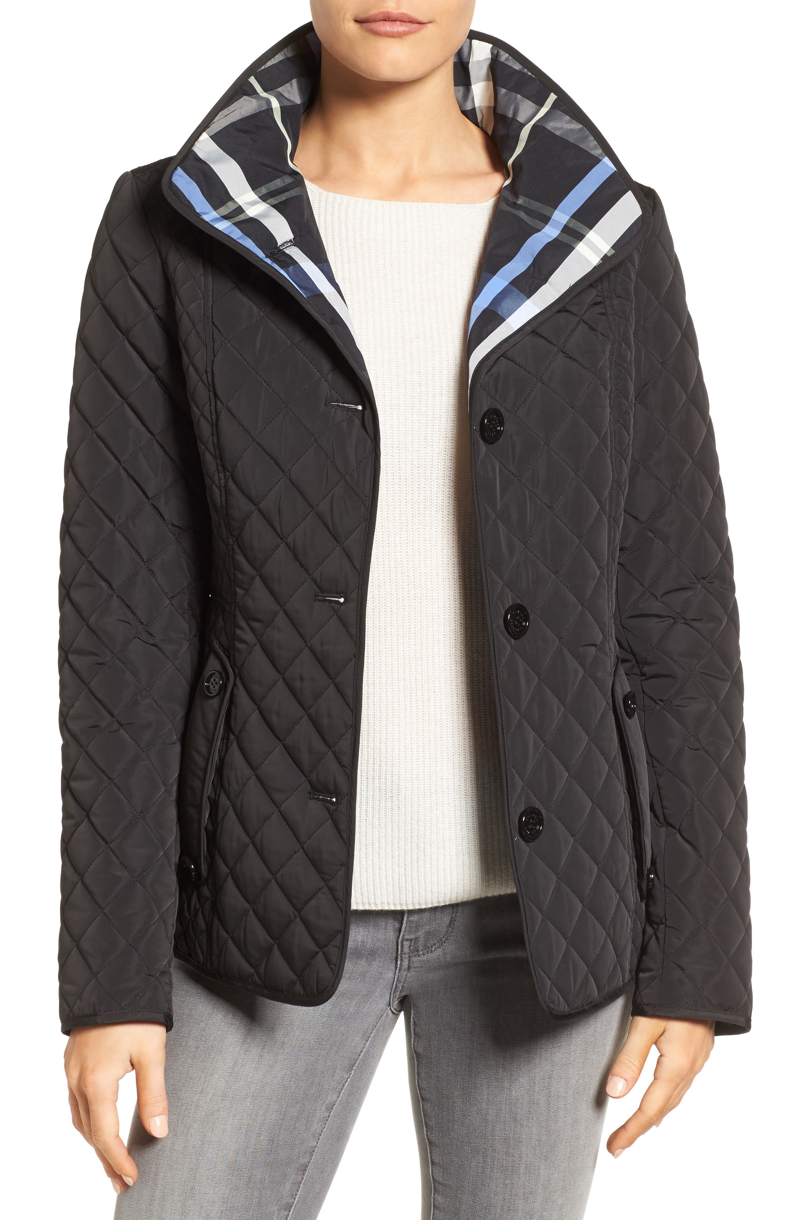 Gallery Plaid Lined Quilted Barn Jacket Nordstrom