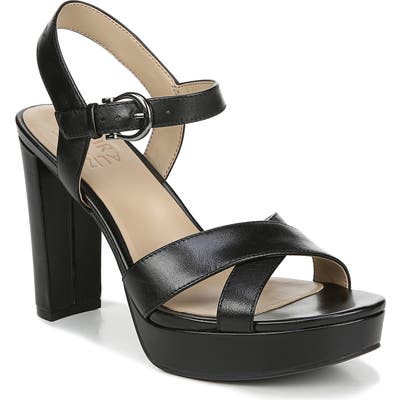 Naturalizer Mia Cross Strap Platform Sandal- Black