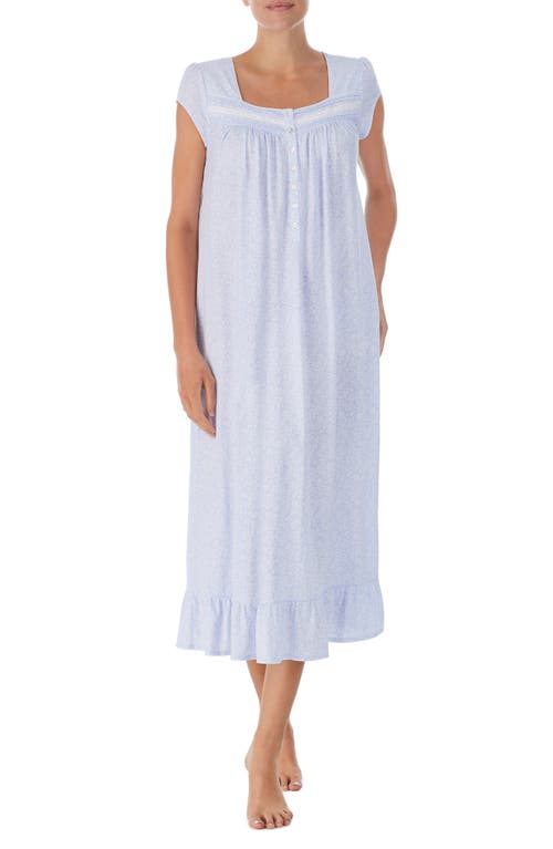 Eileen West Cap Sleeve Cotton Jersey Nightgown in Peri Grd