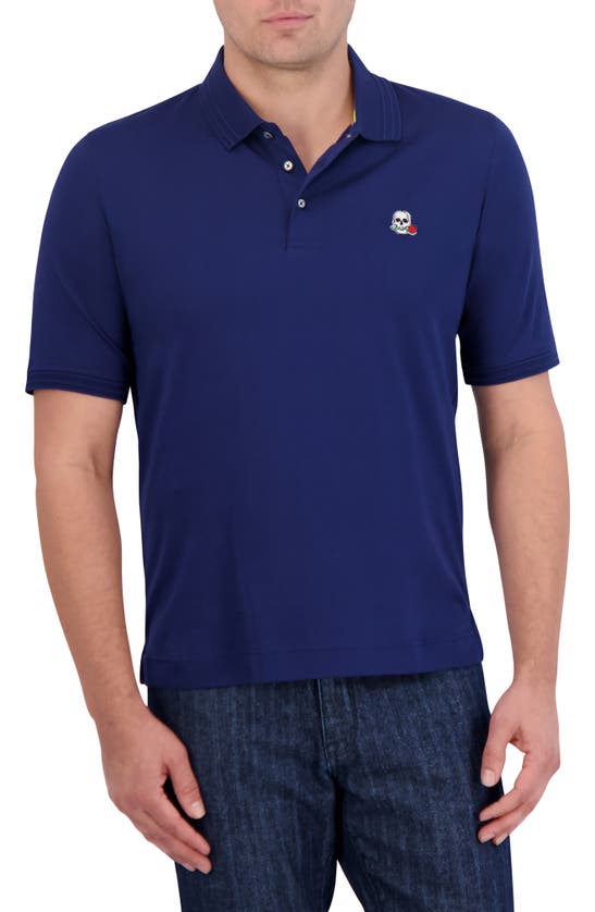 Shop Robert Graham The Player Solid Cotton Jersey Polo In Navy