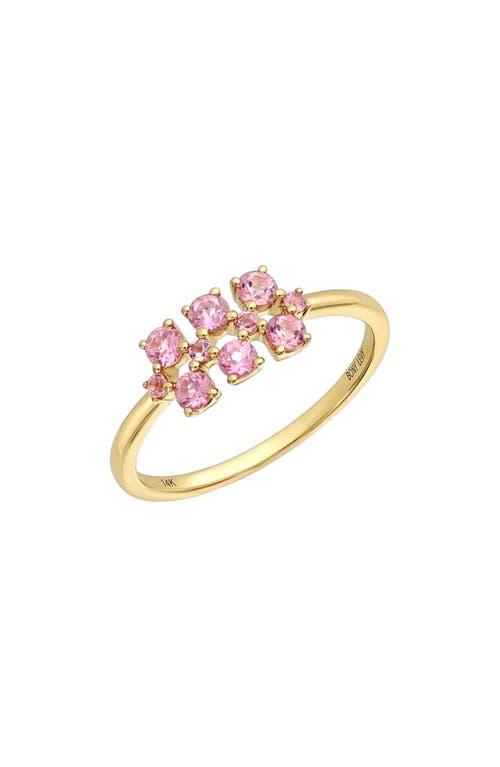 BLC 14K Gold Semiprecious Stone Stackable Ring in 14K Yellow Gold Pink Topaz