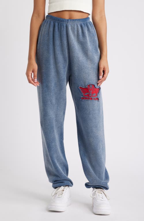 Shop Boys Lie Stitch Me Up Interock Kimmy Cotton Blend Sweatpants In Blue